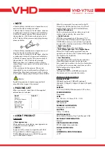 Preview for 5 page of VHD VHD-V71U2 Data Sheet / Manual