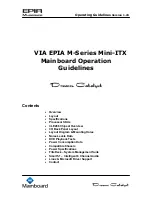 VIA Technologies EPIA ME6000 - VIA Motherboard - Mini ITX Operation Manuallines preview