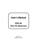 Preview for 1 page of VIA Technologies EPIA-ML User Manual