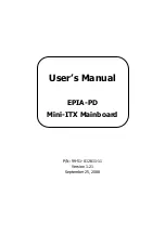 Предварительный просмотр 1 страницы VIA Technologies EPIA-PD Mini-ITX User Manual