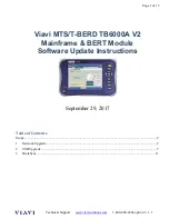 Viavi MTS/T-BERD TB6000A V2 Software Update Instructions preview