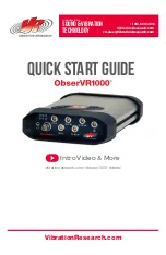 Vibration Research ObserVR1000 Quick Start Manual предпросмотр