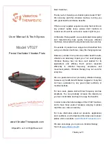 Vibration Therapeutic VT027 User Manual & Tech Specs preview