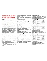 Preview for 1 page of Vichy VC99 3 6/7 DMM User Manual