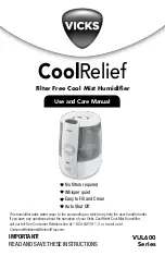 Vicks CoolRelief VUL600 Series Use And Care Manual preview