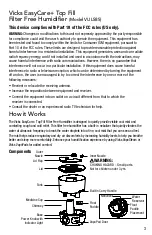 Preview for 3 page of Vicks EasyCare+ Top Fill Use And Care Manual