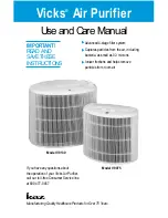 Preview for 1 page of Vicks V9075 Use And Care Manual