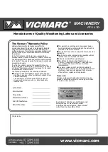 Preview for 32 page of Vicmarc Machinery VL150 BM Owner'S Manual