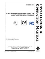 Vicon Aurc-Niu Installation & Operation Manual preview