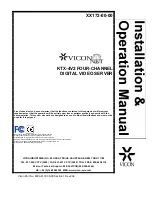 Preview for 1 page of Vicon KTX-4V2 Installation And Operation Manual