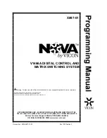 Preview for 1 page of Vicon NOVA V1466A Programming Manual