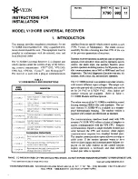 Preview for 1 page of Vicon V1310B Instructions For Installation Manual