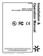 Preview for 1 page of Vicon V702R-R Installation And Operation Manual