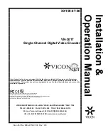 Preview for 1 page of Vicon VN-301T Installation & Operation Manual