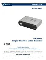 Vicon VN-901T Installation Manual предпросмотр