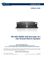 Preview for 1 page of Vicon VN-DECODER-2V8 Installation Manual