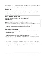 Preview for 12 page of Vicon VNCTRL-1 Installation & Operation Manual