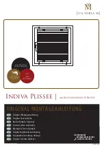 Victoria M Indiva Plissee Original Instructions Manual preview