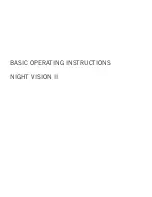 Preview for 1 page of Victorinox Night Vision II Basic Operating Instructions Manual