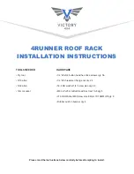 Preview for 1 page of Victory 4x4 4Runner Roof Rack Installation Instructions Manual