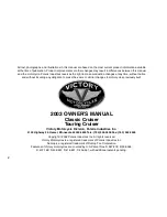 Preview for 4 page of Victory Motorcycles Touring Cruiser 2003 Owner'S Manual