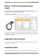 Preview for 1 page of Victron energy VE.Direct to Bluetooth Smart dongle User Manual