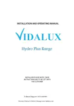 Предварительный просмотр 1 страницы Vidalux Hydro Plus Series Installation And Operating Manual