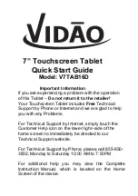 Предварительный просмотр 1 страницы Vidao V7TAB16D Quick Start Manual