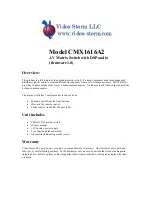 Video Storm CMX1616A2 Owner'S Manual preview