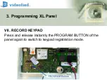 Preview for 10 page of Videofied XL 3.1 Hand Programming Manual