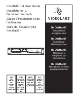 Preview for 1 page of VideoLabs MicCOMMAND Installation & User Manual