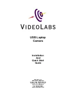 VideoLabs USB Laptop Camera Installation And Quick Start Manual preview