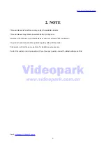 Предварительный просмотр 3 страницы Videopark C PRO Series User Manual