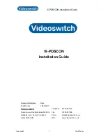 Предварительный просмотр 1 страницы Videoswitch Vi-POSCON Installation Manual