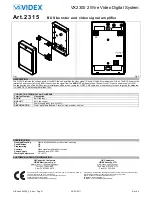 Предварительный просмотр 31 страницы Videx 2301N Kristallo Series User Manual