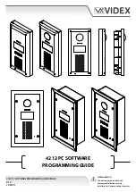 Предварительный просмотр 1 страницы Videx 4212 Series Programming Manual