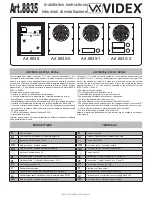 Videx Art.8835 Installation Instructions предпросмотр