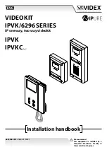 Videx IP videokit IPVK/6296 Series Installation Handbook предпросмотр