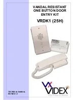 Videx VRDK1 (25H) Technical Manual предпросмотр