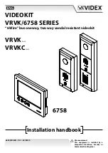 Preview for 1 page of Videx VRVK-1/6758 Installation Handbook