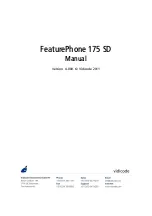 Vidicode FeaturePhone 175 SD Manual предпросмотр