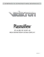 Preview for 1 page of Vidikron PlasmaView VP-42HD Owner'S Operating Manual