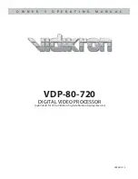 Preview for 1 page of Vidikron VDP-720 Owner'S Operating Manual