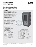 Предварительный просмотр 1 страницы Viega ProRadiant SYSTEMS Basic Digital Setpoint Control II Product Instructions