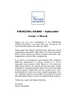 Vienna Acoustics Principal Grand Owner'S Manual preview