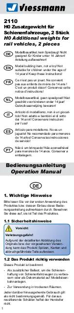 Предварительный просмотр 1 страницы Viessmann 2110 Operation Manual