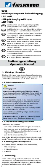 Preview for 1 page of Viessmann 6366 Operation Manual