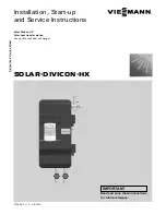 Preview for 1 page of Viessmann Solar-Divicon-HX Installation, Start-Up And Service Instructions Manual