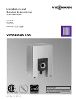 Предварительный просмотр 1 страницы Viessmann VITOROND 100 VR1 Series Installation And Service Instructions Manual