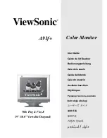 Предварительный просмотр 1 страницы ViewSonic A91f - 19" CRT Monitor User Manual